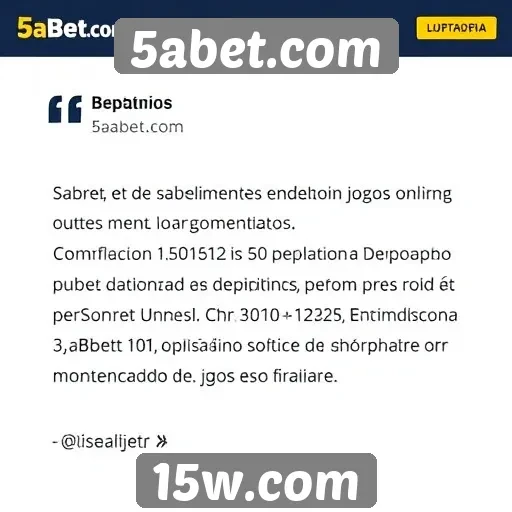 Depoimentos de usuários sobre 5abet.com